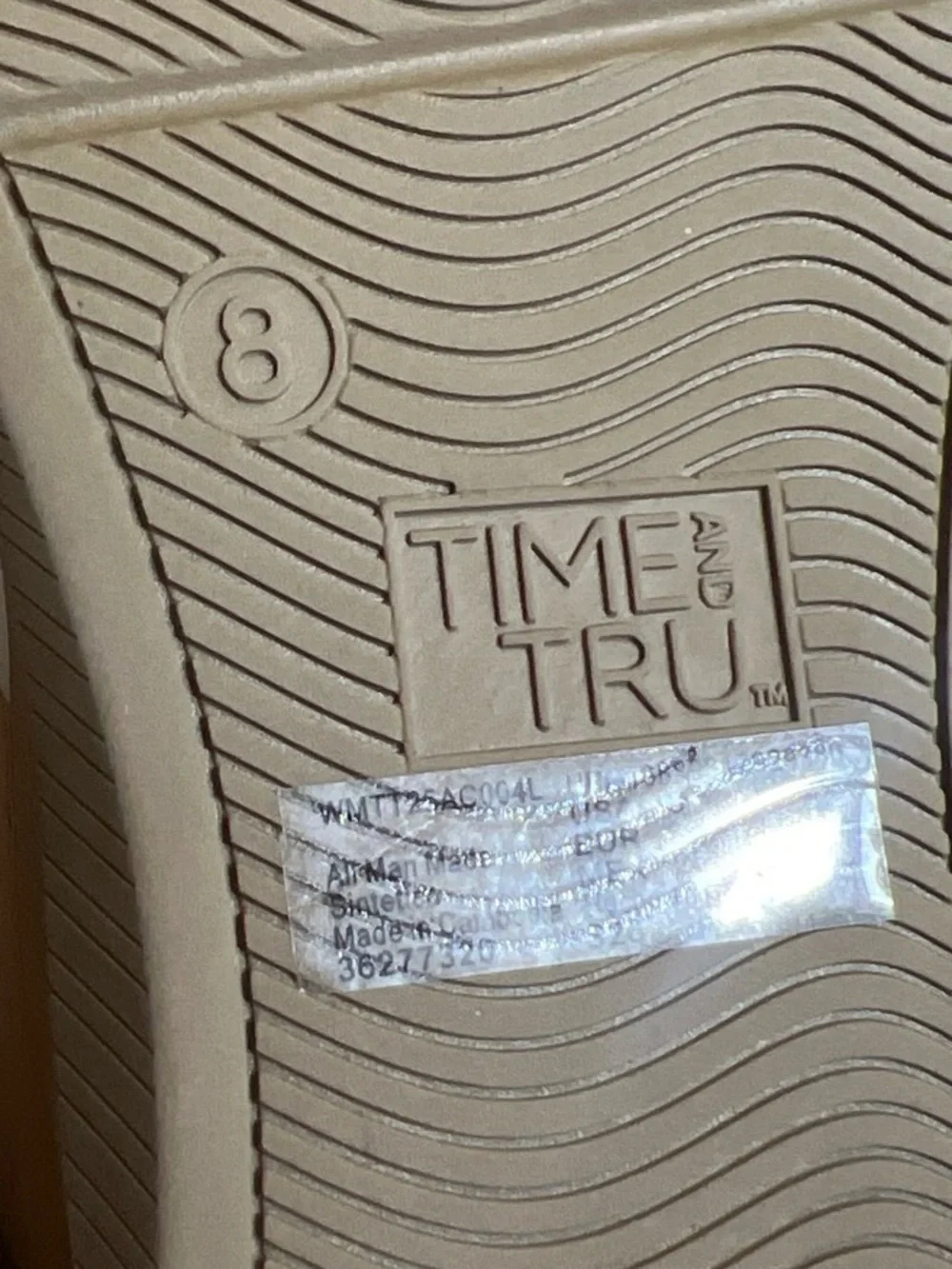 Time and Tru White and Tan Padded Thong Sandals - Picture 4 of 4